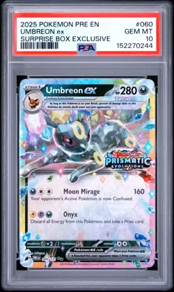 2025 POKEMON PRE EN-PRISMATIC EVOLUTIONS #060 UMBREON EX PSA 10 - Image 1