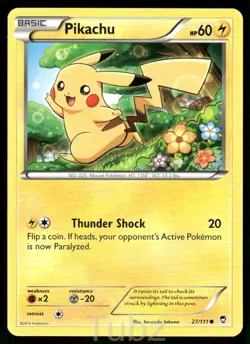 Pikachu 27/111 Common Furious Fists Pokemon Lightly Played - Image 1
