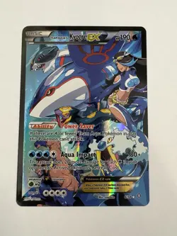 2015 POKEMON XY TEAM AQUA’S KYOGRE EX DOUBLE CRISIS FULL ART NO SCRATCHES MINT - Image 1