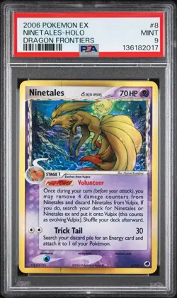 2006 POKEMON EX DRAGON FRONTIERS #8 NINETALES-HOLO PSA 9 - Image 1