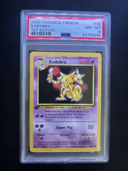 1st Edition FRENCH Pokemon KADABRA #32 PSA 8 - Image 1