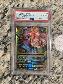 2016 POKEMON XY #100 FA M VENUSAUR EX EVOLUTIONS PSA GEM MINT 10 - Image 1