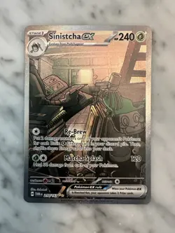 Pokemon TCG Sinistcha ex 210/167 SV06 Twilight Masquerade SIR Full Art Holo - Image 1
