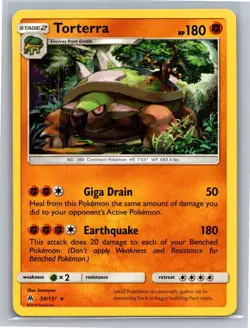 Torterra 58/131 Rare Forbidden Light Pokemon Lightly Played - Image 1