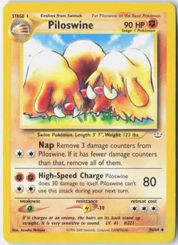 Piloswine 36/64 Uncommon Neo Revelation Pokemon Unlimited Lightly Played - Image 1