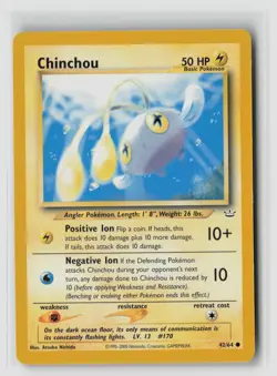 Chinchou #42/64 Neo Revelation Common Pokemon TCG LP - Image 1