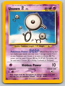Unown [B] 39/64 Uncommon Neo Revelation Pokemon Unlimited Lightly Played - Image 1