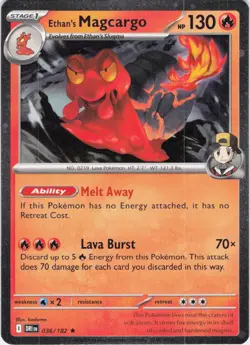 Ethan's Magcargo Destined Rivals 036/182 Cosmos Holo Pokemon TCG NM - Image 1