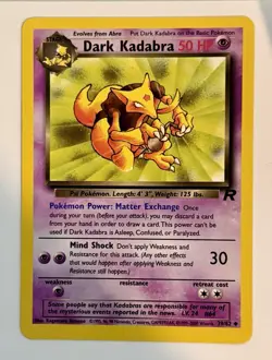 Dark Kadabra 39/82 Uncommon Team Rocket Pokemon Unlimited Lightly Played - Image 1