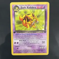 Dark Kadabra 39/82 Uncommon Team Rocket Pokemon 1st Edition Moderately Played - Image 1