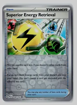 Superior Energy Retrieval 189/193 Paldea Evolved Pokemon Reverse Holo NM - Image 1