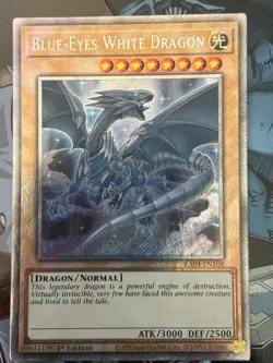 Blue-Eyes White Dragon RA04-EN108 YuGiOh Card PLATINUM SECRET RARE FIRST EDITION - Image 1