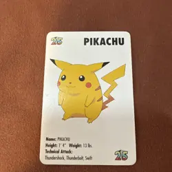 Vintage 1998 KFC Pokemon Card Game Pikachu Vintage #25 NM - Image 1