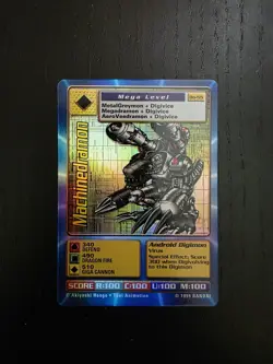 Bandai 1999 Digimon Digi-Battle Machinedramon BO-55 Foil *Damaged* English Card - Image 1