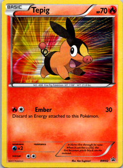 Tepig (BW02) (BW02) Promo Cards Black and White Promo Holo Rare - Image 1