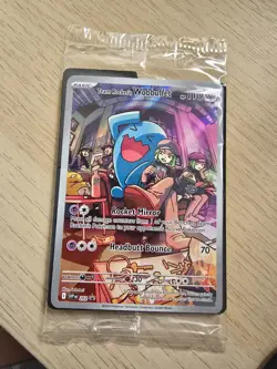 Team Rockets Wobbuffet Black Star Promo SVP203 Pokemon Card Destined Rivals S&V - Image 1