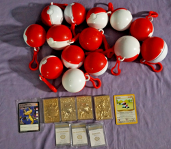 Lot of 20 Pokemon Burger King Balls & Toys Plush & 23k Gold Plated Trading Cards - Image 2