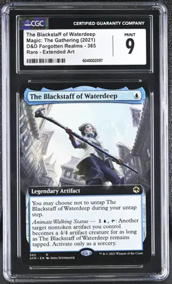 THE BLACKSTAFF OF WATERDEEP D&D Forgotten Realms Extended Art Rare CGC 9 MTG - Image 1