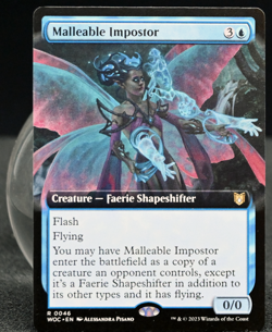 🃏 Malleable Impostor | Extended Art (Borderless) | Commander Wilds of Eldraine - Image 1