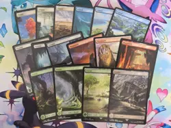 Magic Final Fantasy Basic Lands Complete Set of 16 - Full Art Land MTG Foil - Image 1