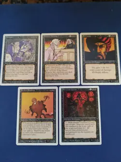Magic The Gathering 11 Black Revised Lot Royal Assassin Mind Twist Demonic LP - Image 3