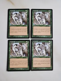 4 Spidersilk Armor Mercadian Masques Regular LP Lightly Played MTG - Image 1