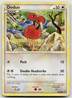 LP Doduo 45/90 Common HGSS Undaunted Pokemon - Image 1