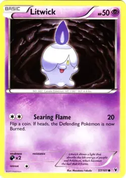 Pokemon - Litwick - 57/101 - Common - BW - Noble Victories - NM - Image 1