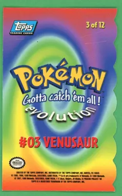 Venusaur Pokemon Topps Die Cut 3 of 12 A - Image 2