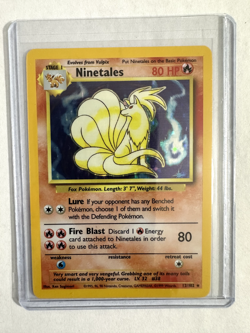 Pokemon TCG Ninetales 12/102 Base Set Unlimited Holo Rare Mint Condition - Image 1