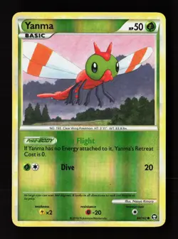 Yanma 84/102 Common HGSS Triumphant Pokemon Reverse Holo Lightly Played - Image 1