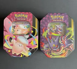 Pokemon TCG - Mega Moonlit Tins x2 - Gengar + Clefable - New & Sealed - Image 1