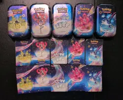 Pokemon TCG - Paldean Fates Complete Mini Tin 5 Piece Set W/ Art Card + Sticker - Image 1