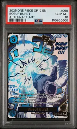 ONE PIECE Boeuf Burst Legacy of the Master OP12-060 Alt Art Event Card PSA 10 💎 - Image 1