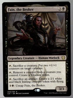 Fain, the Broker 040/081 Non Foil Rare Commander 2021 MTG Near Mint - Image 1