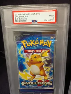 2016 POKEMON XY Evolutions FOIL PACK Raichu PSA 9 Mint 94414918 - Image 1
