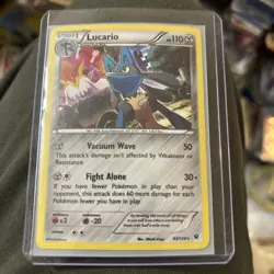 Lucario 63/124 XY Fates Collide 2016 Holo Rare Pokemon TCG Card - NM - Image 1