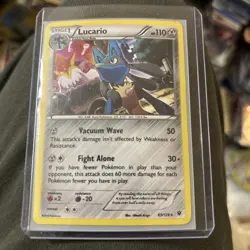 Lucario 63/124 XY Fates Collide 2016 Holo Rare Pokemon TCG Card - NM - Image 2