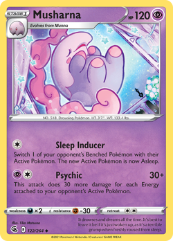 Musharna 122/264 UC Fusion Strike Pokemon Reverse Holo LP - Image 1