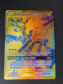 Pokemon TCG-Pikachu & Zekrom GX Tag Team SM248 Black Star Promo NM - Image 1