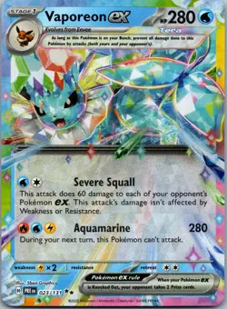 VAPOREON EX 023/131 HOLO DOUBLE RARE PRISMATIC EVOLUTIONS POKEMON NM - Image 1