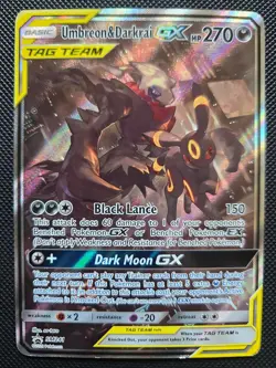 Pokemon Umbreon & Darkrai GX Tag Team Sun and Moon Black Star Promo SM241 MP - Image 1