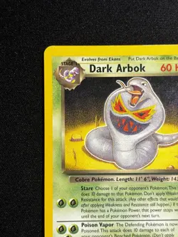 1999-2000 Pokemon Team Rocket Dark Arbok [W Stamped] #19/82 WoTC Promo RARE LP - Image 4