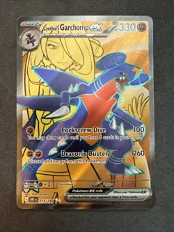 Pokemon TCG Cynthia's Garchomp EX 215/182, NM-Ultra Rare, Destined Rivals - Image 1