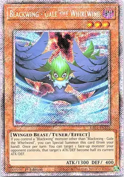 Yugioh: Blackwing - Gale the Whirlwind - RA03-EN215 Platinum Secret Rare 1st Ed - Image 1