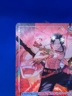 One Piece The Time Of Battle Portgas D Ace OP16-001 Alternate Alt Art Leader NM - Image 3