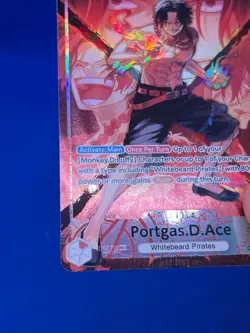 One Piece The Time Of Battle Portgas D Ace OP16-001 Alternate Alt Art Leader NM - Image 5