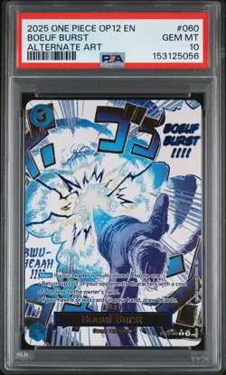 2025 ONE PIECE OP12-LEGACY OF THE MASTER ALTERNATE ART #060 BOEUF BURST PSA 10 - Image 1