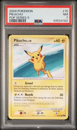 2009 POKEMON POP SERIES 9 PIKACHU 15/17 PSA 7 NEAR MINT - Image 1