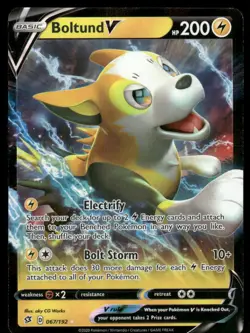 Pokemon Cards Boltund V 067/192 Rebel Clash Holo V Rare NM *2 - Image 1